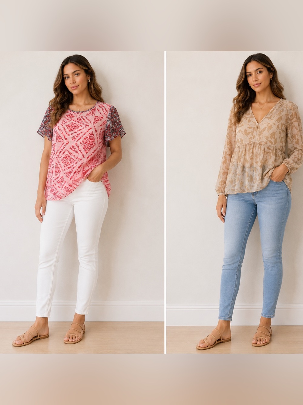 CAbi set of two sheer relaxed Blouses‎ S